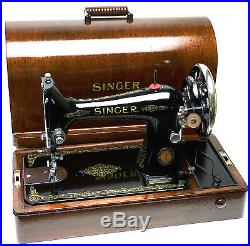1920s SINGER Sewing Machine Bentwood Case 3//4 3 quarters 99k VS-3 28 128K 3FTERS