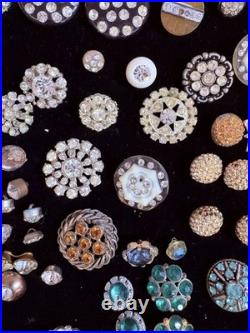 1.5 LBS VINTAGE Rhinestone Buttons Multi Color MIXED VARIETY Lot CRAFT Antique