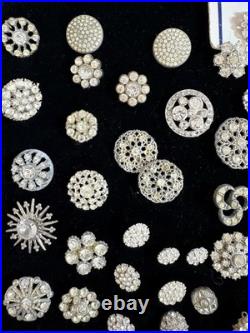 1.5 LBS VINTAGE Rhinestone Buttons Multi Color MIXED VARIETY Lot CRAFT Antique