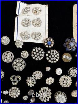 1.5 LBS VINTAGE Rhinestone Buttons Multi Color MIXED VARIETY Lot CRAFT Antique