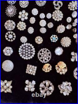 1.5 LBS VINTAGE Rhinestone Buttons Multi Color MIXED VARIETY Lot CRAFT Antique