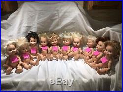10 Vintage Galoob 1990 Baby Face Complete Collection