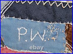 1800's STUNNING Antique Crazy Velvet Quilt Lots of Embroidery & Appliqué