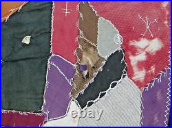 1800's STUNNING Antique Crazy Velvet Quilt Lots of Embroidery & Appliqué