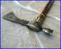 1800's Trade Pipe Tomahawk Native American Indian Brass Inlay Antique