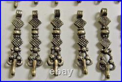 1800s Antiqu 20 NOMADIC tribal crown key love charm amulet pendants lot 48957