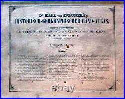 1850s Original Promo Poster Karl von Spruner History Hand-Atlas Geography GER