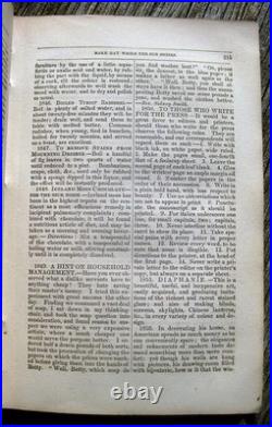 1858 ANTIQUE COOKBOOK Vintage Cookery HOME House FARM Healing RECIPES Etiquette