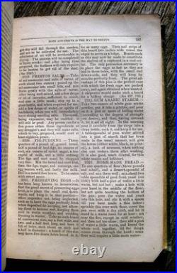 1858 ANTIQUE COOKBOOK Vintage Cookery HOME House FARM Healing RECIPES Etiquette