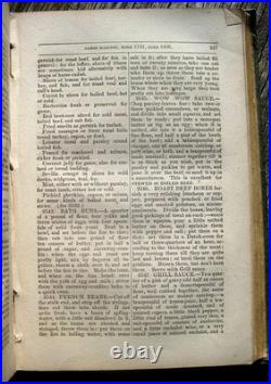 1858 ANTIQUE COOKBOOK Vintage Cookery HOME House FARM Healing RECIPES Etiquette
