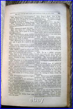 1858 ANTIQUE COOKBOOK Vintage Cookery HOME House FARM Healing RECIPES Etiquette