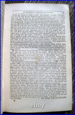 1858 ANTIQUE COOKBOOK Vintage Cookery HOME House FARM Healing RECIPES Etiquette