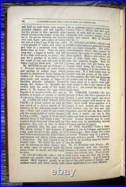 1858 ANTIQUE COOKBOOK Vintage Cookery HOME House FARM Healing RECIPES Etiquette