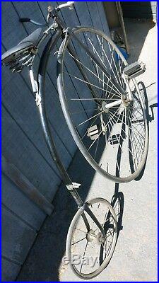 1880's 36 JUNIOR HIGH WHEEL PENNY FARTHING TYPE ANTIQUE BICYCLE