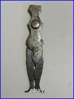 1890 Antique Lady Nude Full Body Machinist Caliper Tool Folk Art