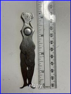 1890 Antique Lady Nude Full Body Machinist Caliper Tool Folk Art