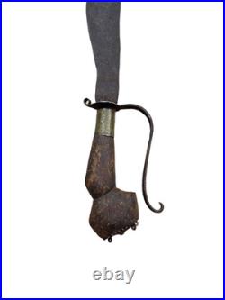 18C Antique Original South Curve Indian Kattti Dagger Period Collectible Display