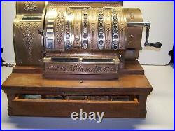 1920 Antique National Brass Cash Register Vintage withKeys Model 562-N-E
