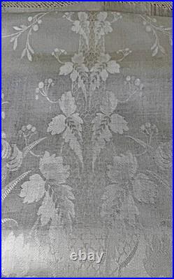 1920's Antique Art Deco Damask Linen Show Towel with Long Fringes B261