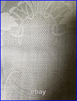 1920's Antique Art Deco Damask Linen Show Towel with Long Fringes B261