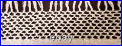 1920's Antique Art Deco Damask Linen Show Towel with Long Fringes B261