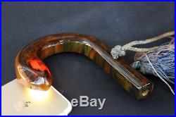 1920s CHERRY AMBER BAKELITE CATALIN marbled translucent Umbrella Handle Snake