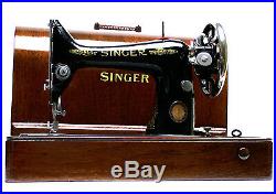 1920s SINGER Sewing Machine Bentwood Case 3/4 3 quarters 99k VS-3 28 128K 3FTERS