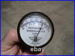 1950s Antique Auto Automobile Thermometer Visor pin Vintage Chevy Rat Hot Rod