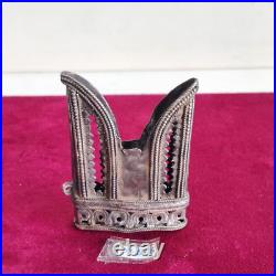 19c Antique Grid Cut Handwork Silver Sword Sheath Locket Original 55 Grams M806