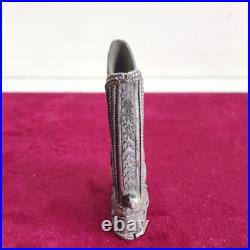 19c Antique Grid Cut Handwork Silver Sword Sheath Locket Original 55 Grams M806