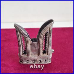 19c Antique Grid Cut Handwork Silver Sword Sheath Locket Original 55 Grams M806