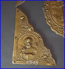 19c. Antiques Imperial Romanov Holy Bible Book Bronze Binding Jesus Resurrection