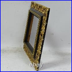 19th cent Old wooden painting frame fold dimensions 11.8 x 8.3 in