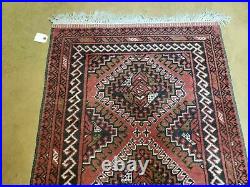 2' 5 X 9' Vintage Handmade Bokhara Red Turkoman Pakistani Wool Runner Rug