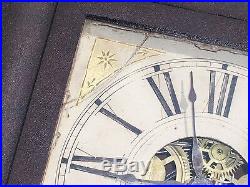 2 Antique 1800s Mantel Clock Weight Driven OG Case Parts Repair