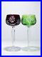 2-Antique-Bohemian-Czech-Cut-To-Clear-Ruby-Green-Crystal-Wine-Water-Goblets-01-za