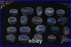 20 Large Ancient Greek & Sasanian Lapis Lazuli Stone Intaglio Seal Beads