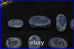 20 Large Ancient Greek & Sasanian Lapis Lazuli Stone Intaglio Seal Beads