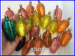 20 Vintage Russian USSR Glass Christmas Ornaments Xmas Tree Decoration Cones