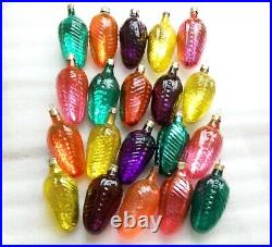 20 Vintage Russian USSR Glass Christmas Xmas Ornaments Decorations Colored Cones