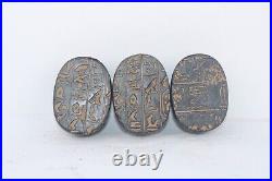 3 PHARAONIC SCARABS ANCIENT EGYPTIAN ANTIQUE Stone Protection Egypt History