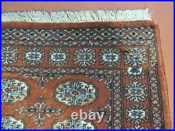 3' X 4' Vintage Handmade Pakistan Turkoman Bokhara Fine Woven Wool Rug