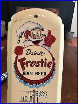 36 Frostie Root Beer Thermometer Vintage Sign Antique Advertising Working 1950s