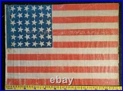 36 Star American Flag CIVIL War Era Original Antique