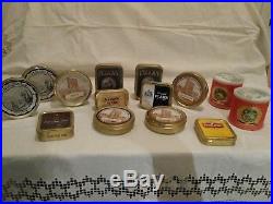 37 Sealed tobacco tins some rare 10 pouches 10 pipes antique Majolica humidor