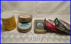 37 Sealed tobacco tins some rare 10 pouches 10 pipes antique Majolica humidor