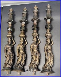 4 Antique Victorian Neo Classical Ladies Sculptures Bronze 21