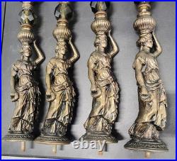4 Antique Victorian Neo Classical Ladies Sculptures Bronze 21