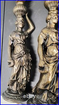 4 Antique Victorian Neo Classical Ladies Sculptures Bronze 21