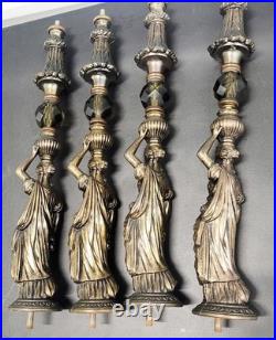 4 Antique Victorian Neo Classical Ladies Sculptures Bronze 21